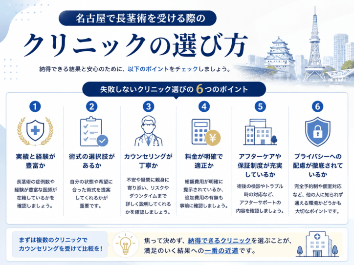 名古屋で長茎術を受ける際のクリニックの選び方