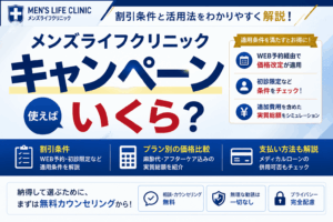 メンズライフクリニックのキャンペーンを使えばいくら？割引条件と活用法を解説