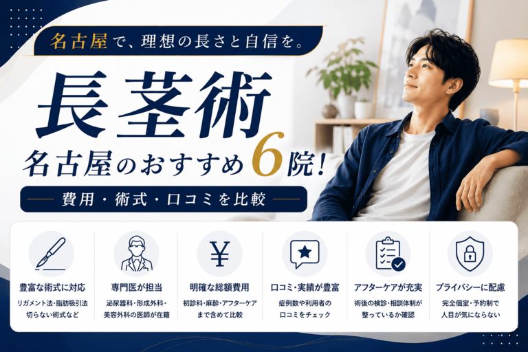 名古屋で長茎術がおすすめ9院！費用・術式・口コミを比較