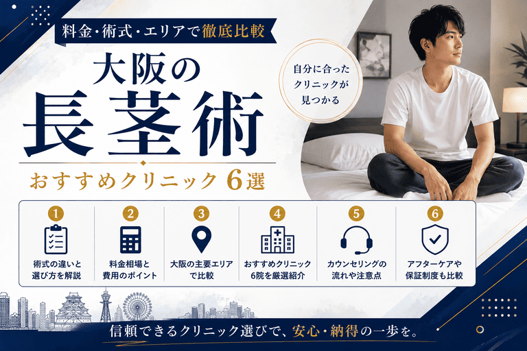 大阪の長茎術おすすめクリニック7選!料金・術式・エリアで比較
