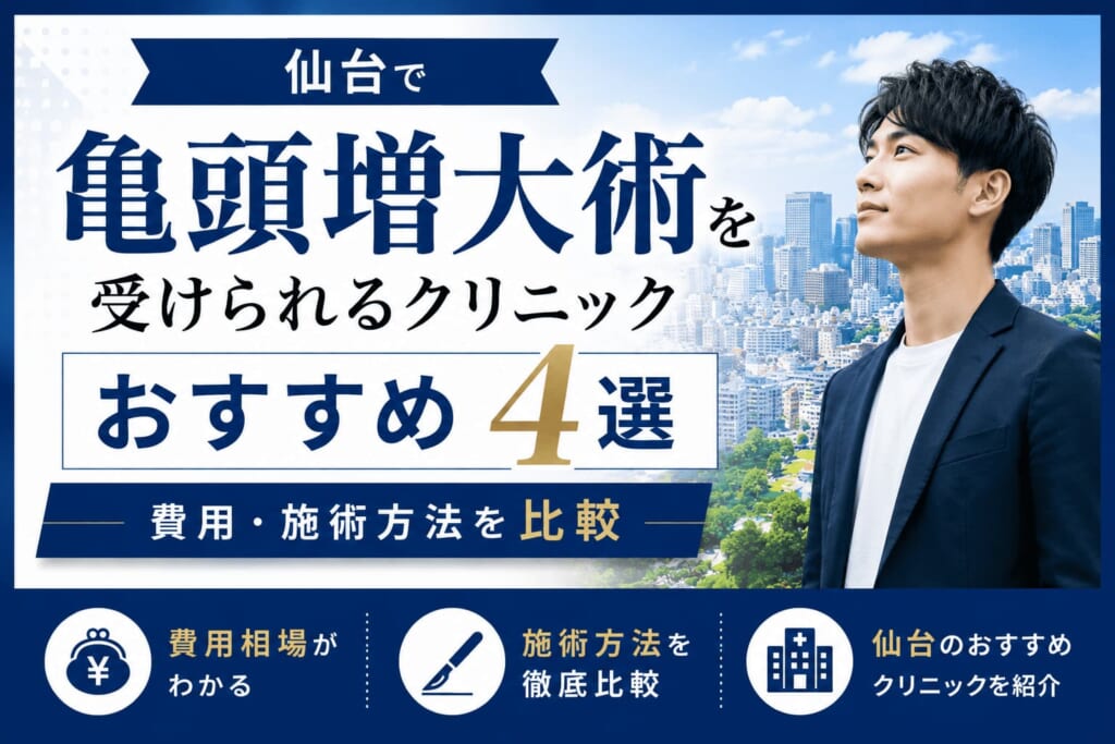 仙台で亀頭増大術を受けられるクリニックおすすめ4選！費用・施術方法を比較