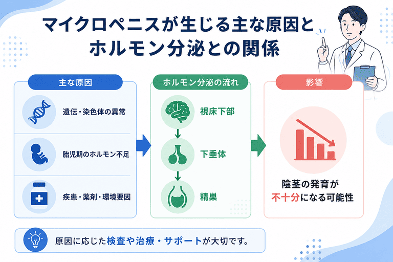マイクロペニスが生じる主な原因とホルモン分泌との関係