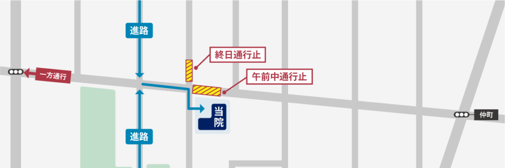 ２月２２日東京ガス工事により病院前の道路が通行止になります。